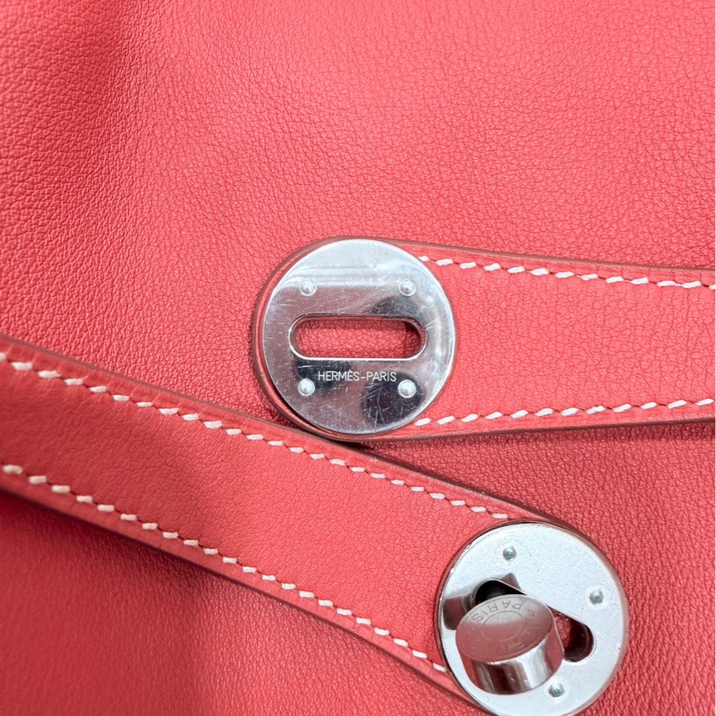 Hermes 愛馬仕 Lindy 30 銀釦 9M 三文魚 鮭魚紅色 手提包 肩背包 側背包 斜背包-23