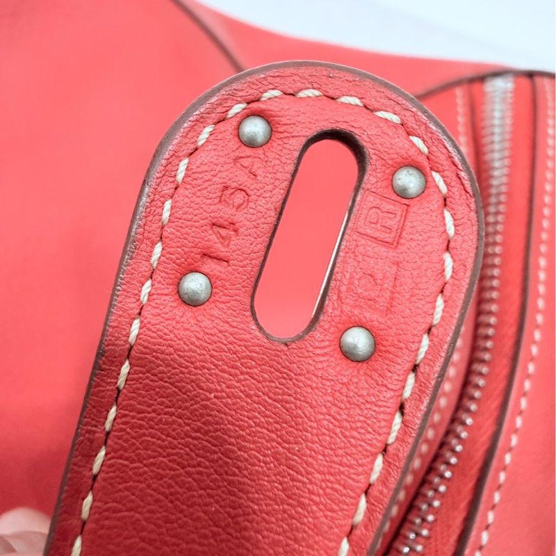Hermes 愛馬仕 Lindy 30 銀釦 9M 三文魚 鮭魚紅色 手提包 肩背包 側背包 斜背包-25