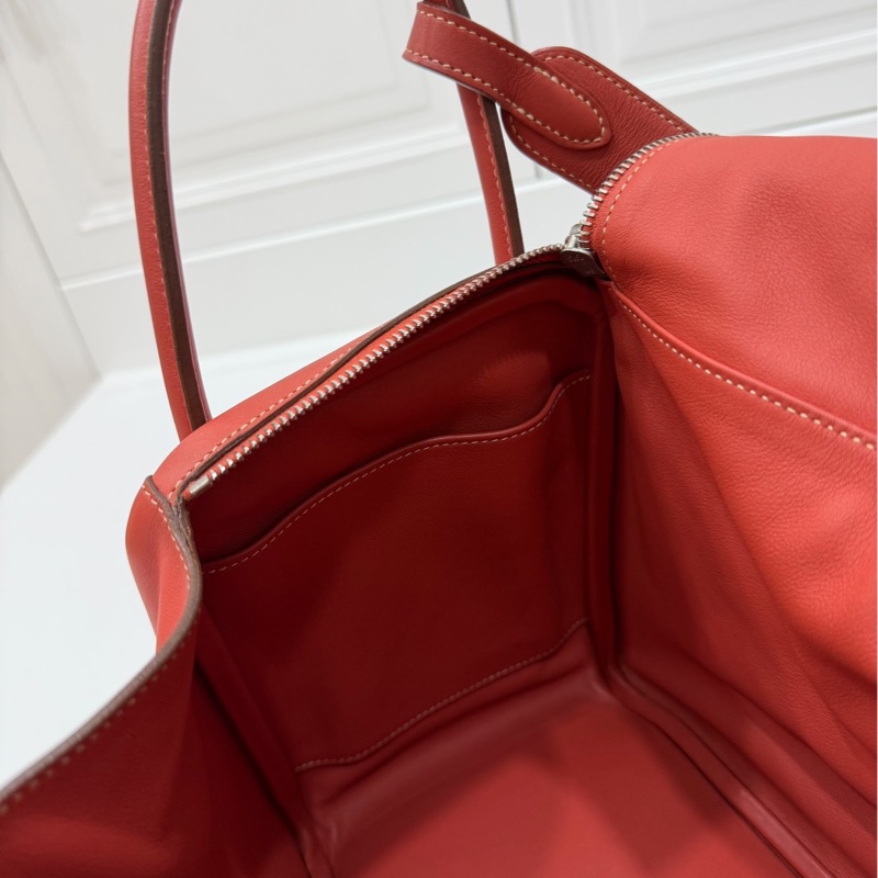 Hermes 愛馬仕 Lindy 30 銀釦 9M 三文魚 鮭魚紅色 手提包 肩背包 側背包 斜背包-27
