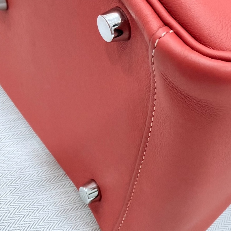 Hermes 愛馬仕 Lindy 30 銀釦 9M 三文魚 鮭魚紅色 手提包 肩背包 側背包 斜背包-36