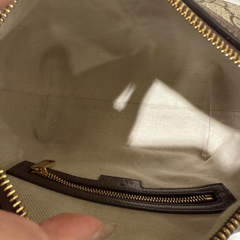 Gucci PVC拚咖牛皮Ophidia金釦MiniHobo肩背包-6