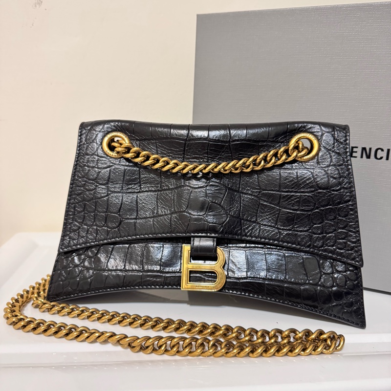 Balenciaga Crush small leather bag 軟皮鱷魚紋鏈條包-1