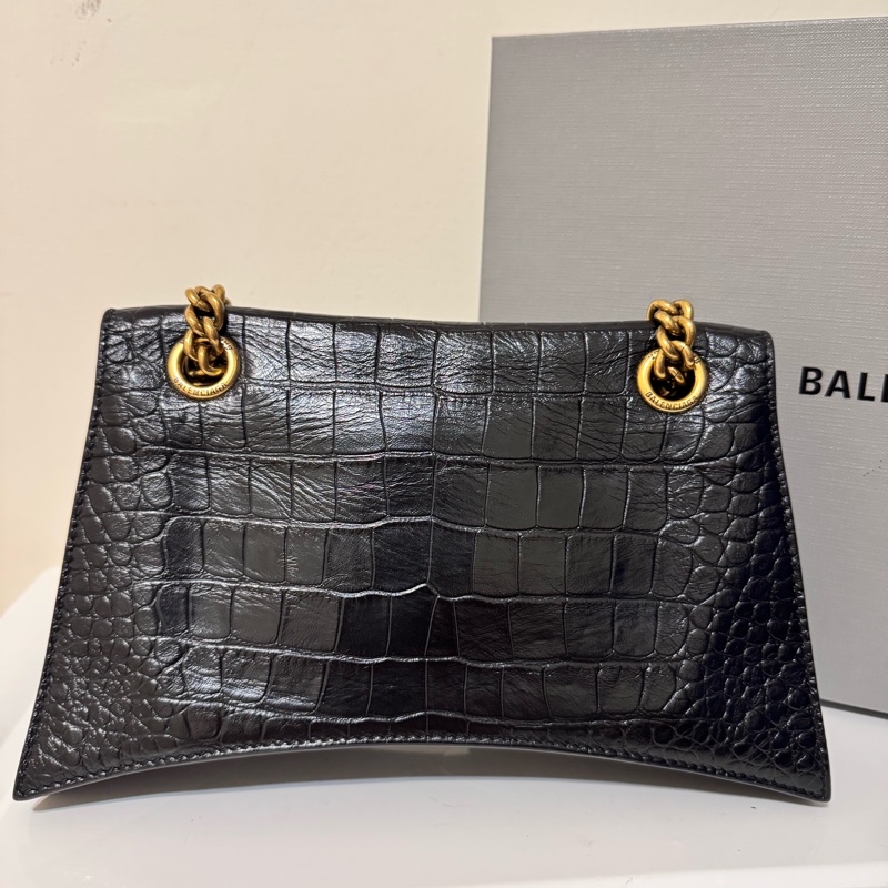 Balenciaga Crush small leather bag 軟皮鱷魚紋鏈條包-10
