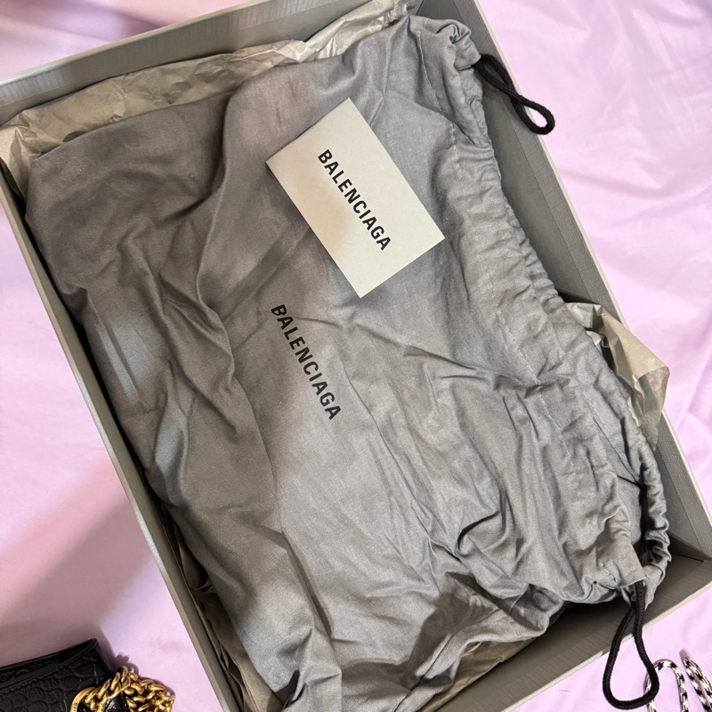 Balenciaga Crush small leather bag 軟皮鱷魚紋鏈條包-17