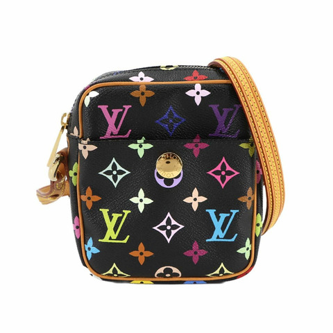 Louis Vuitton Monogram Multicolor Rift 迷你肩背包，黑色，M40056