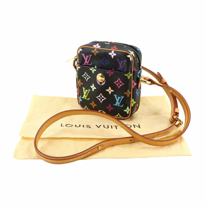 Louis Vuitton Monogram Multicolor Rift 迷你肩背包,黑色,M40056-1