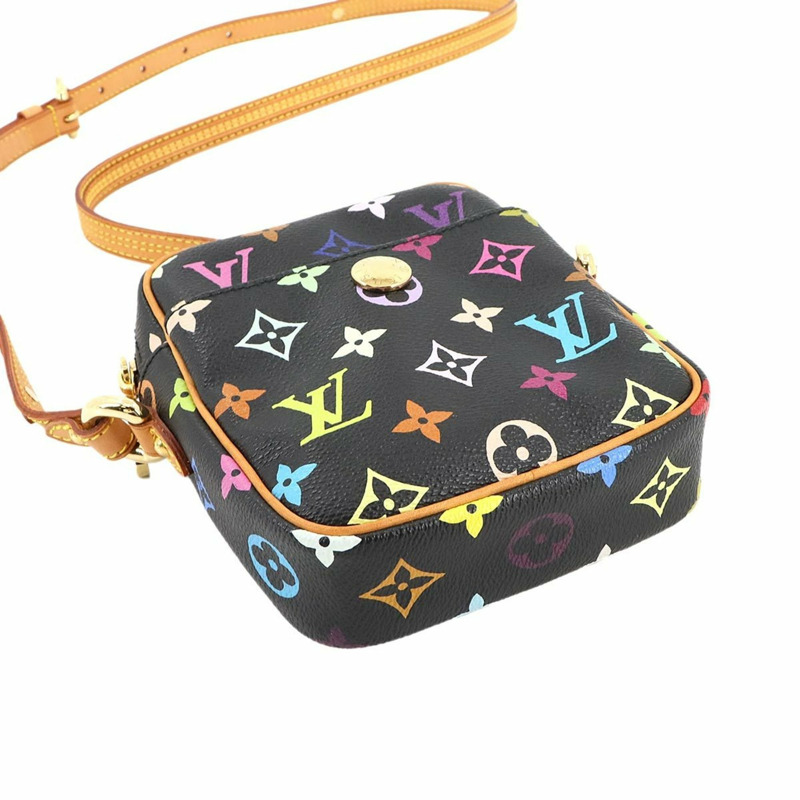 Louis Vuitton Monogram Multicolor Rift 迷你肩背包,黑色,M40056-4
