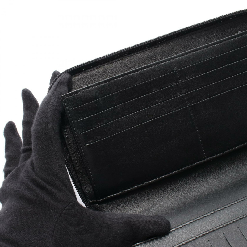 CHANEL COCO Mark Organizer Around 長款皮夾 小牛皮 黑色 二手 女士-5