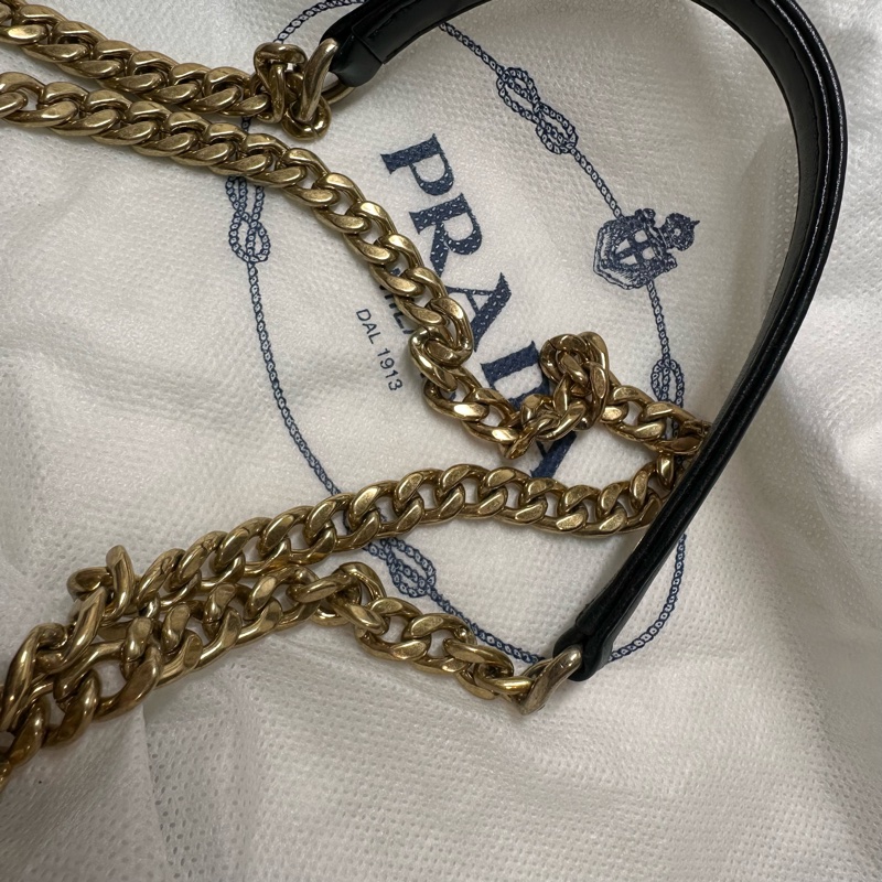 Prada皮革鏈條肩背包可斜背-25