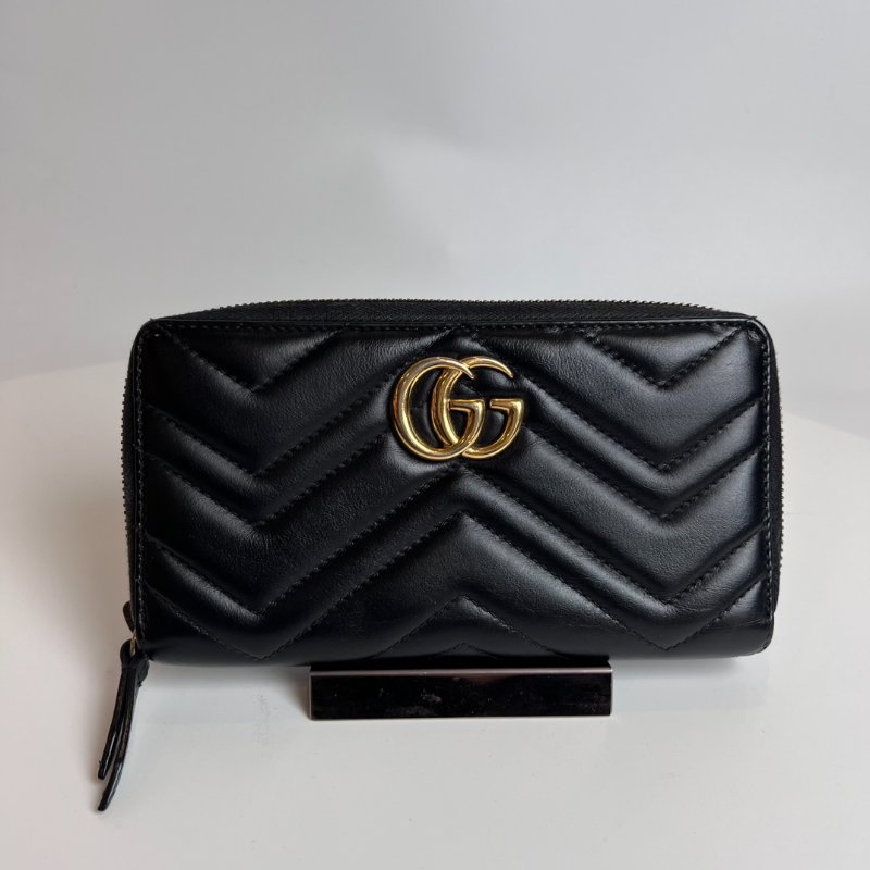 GUCCI 443123 黑MARMONTㄇ拉長夾-0