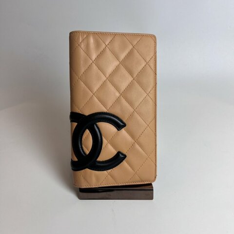 CHANEL 康朋對開長夾奶茶色