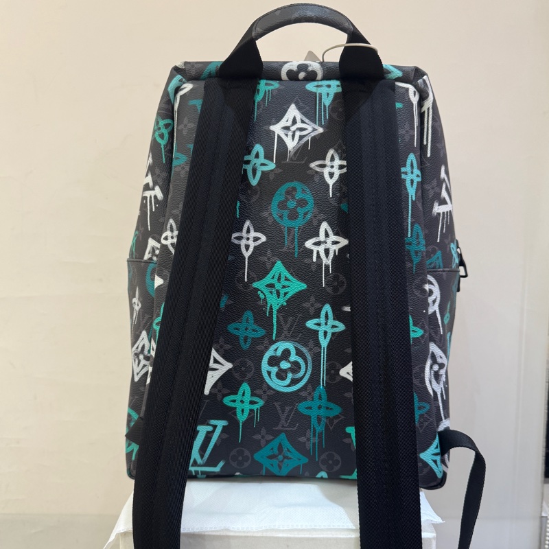 LV塗鴉黑字花Discovery後背PM-2