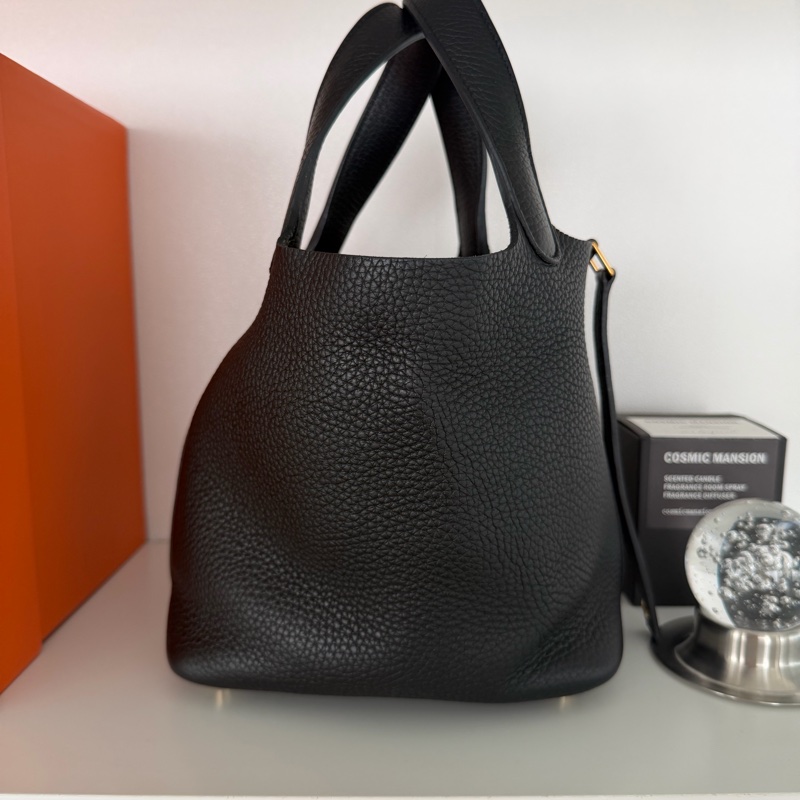 Hermes p18 菜籃子 黑金-1