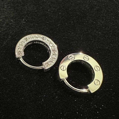 CARTIER 18K Love碎鑽耳環