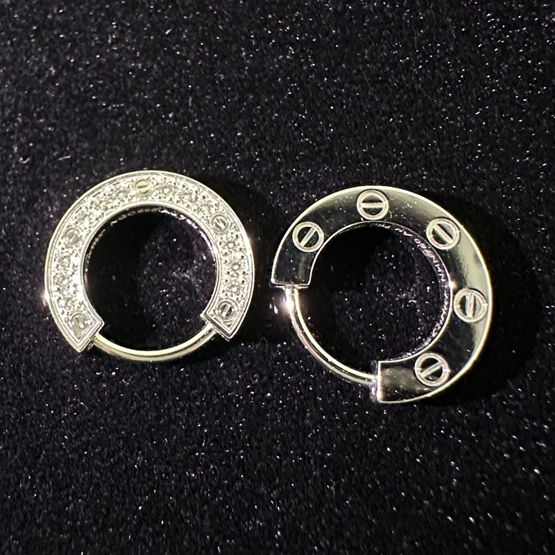 CARTIER 18K Love碎鑽耳環-1