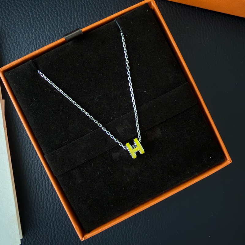 Hermes mini pop h H項鍊 黃色-3