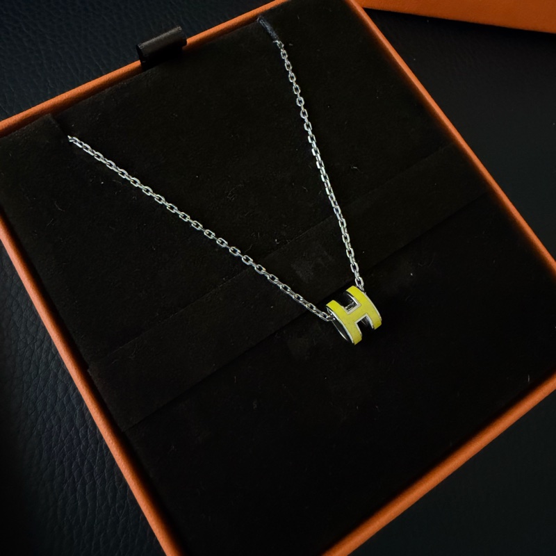 Hermes mini pop h H項鍊 黃色-4