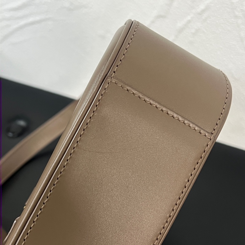 YSL 腋下包 奶茶色 LE 5 À 7滑面皮革手袋 肩背包 手提包-6