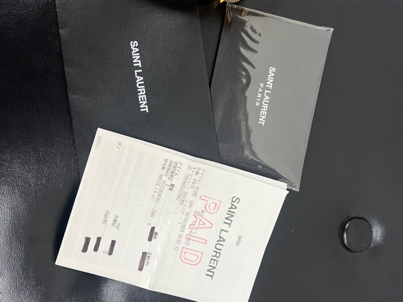 YSL 腋下包 奶茶色 LE 5 À 7滑面皮革手袋 肩背包 手提包-18