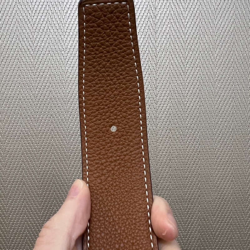 Hermes 黑拼金棕H銀釦雙面用皮帶H073967-8