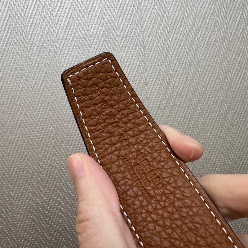 Hermes 黑拼金棕H銀釦雙面用皮帶H073967-9