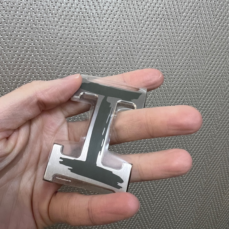 Hermes 黑拼金棕H銀釦雙面用皮帶H073967-11