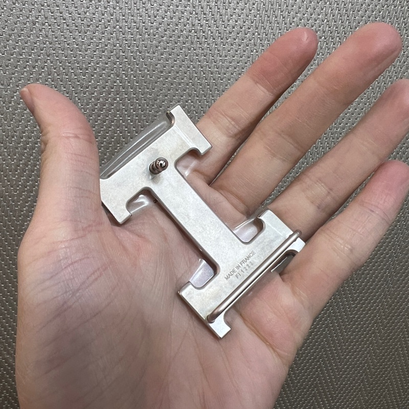 Hermes 黑拼金棕H銀釦雙面用皮帶H073967-12
