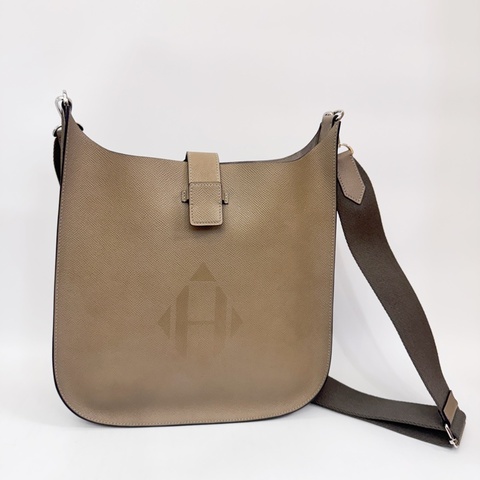 Hermes Evelyne Sellier29 大象灰Epsom銀釦斜背包