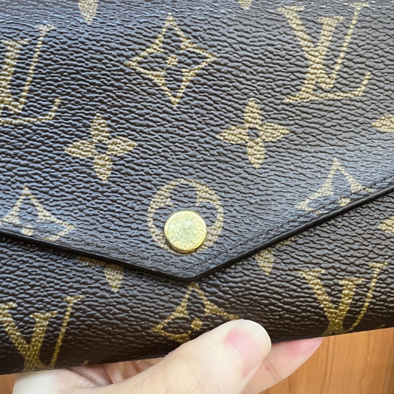 LV 原花金釦Sarah 12卡長夾M60531-1