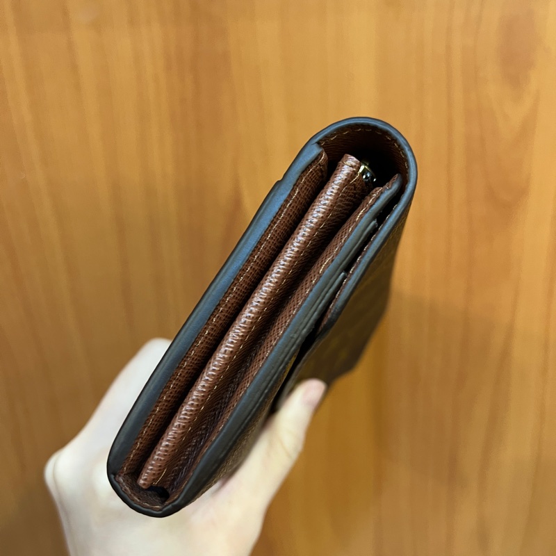 LV 原花金釦Sarah 12卡長夾M60531-3