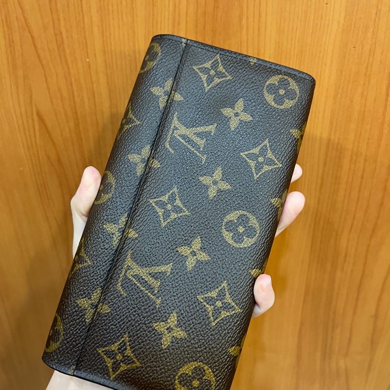 LV 原花金釦Sarah 12卡長夾M60531-5