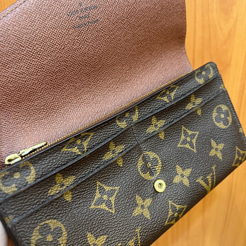 LV 原花金釦Sarah 12卡長夾M60531-10