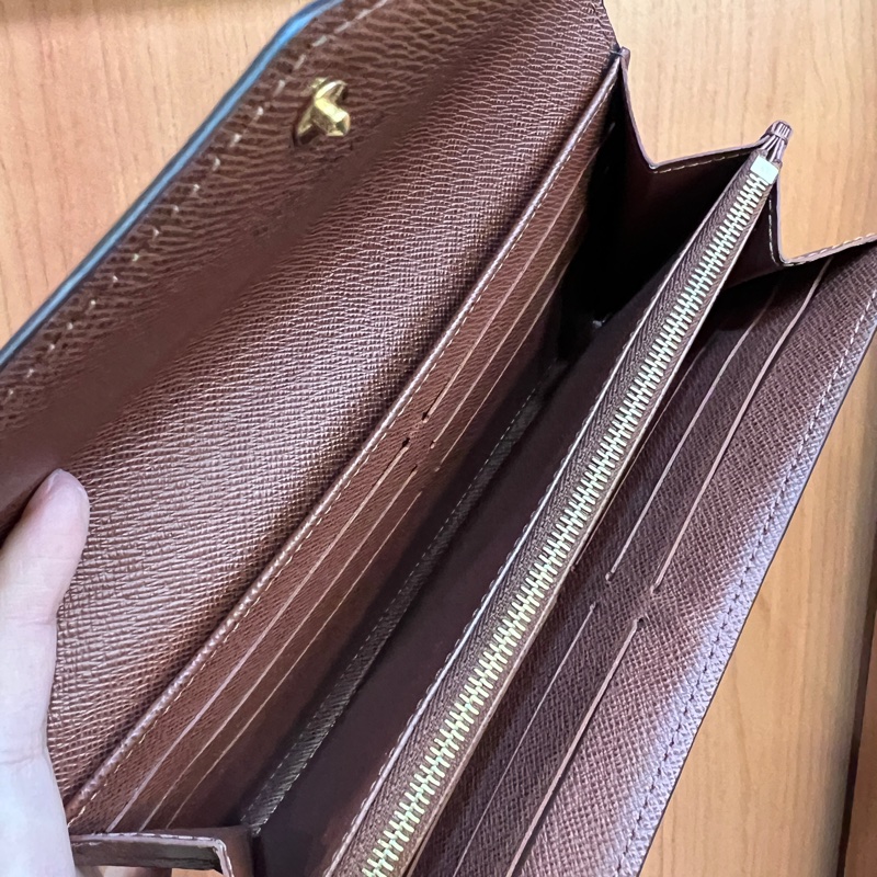 LV 原花金釦Sarah 12卡長夾M60531-13