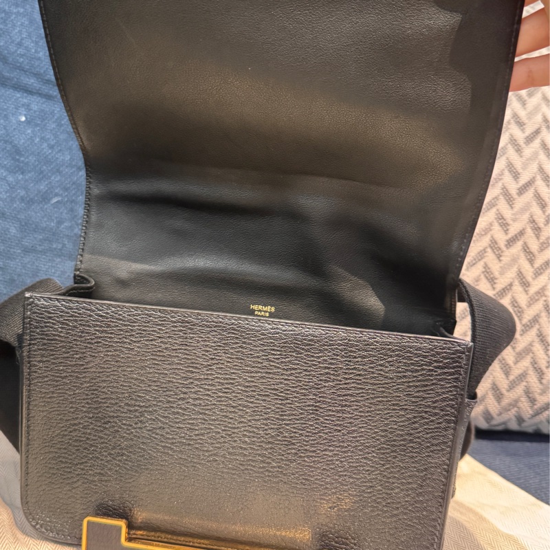 Hermes geta bag愛馬仕 黑金配色木屐包 肩背斜背包 Z刻2021年-5