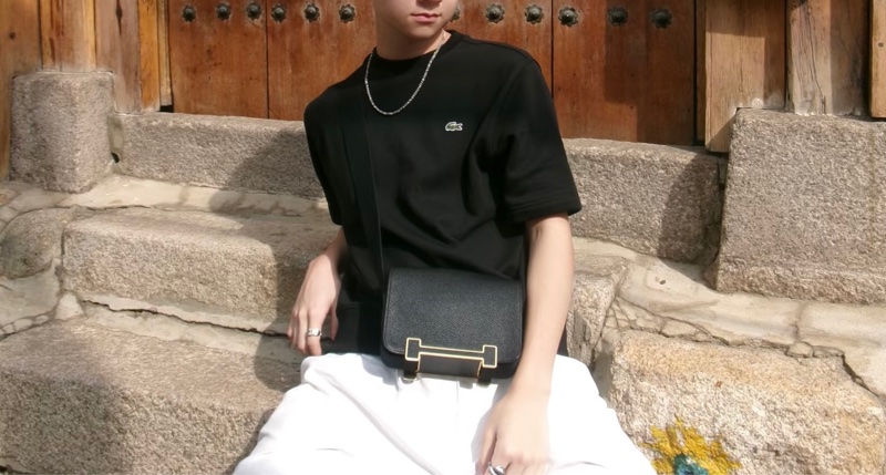 Hermes geta bag愛馬仕 黑金配色木屐包 肩背斜背包 Z刻2021年-7
