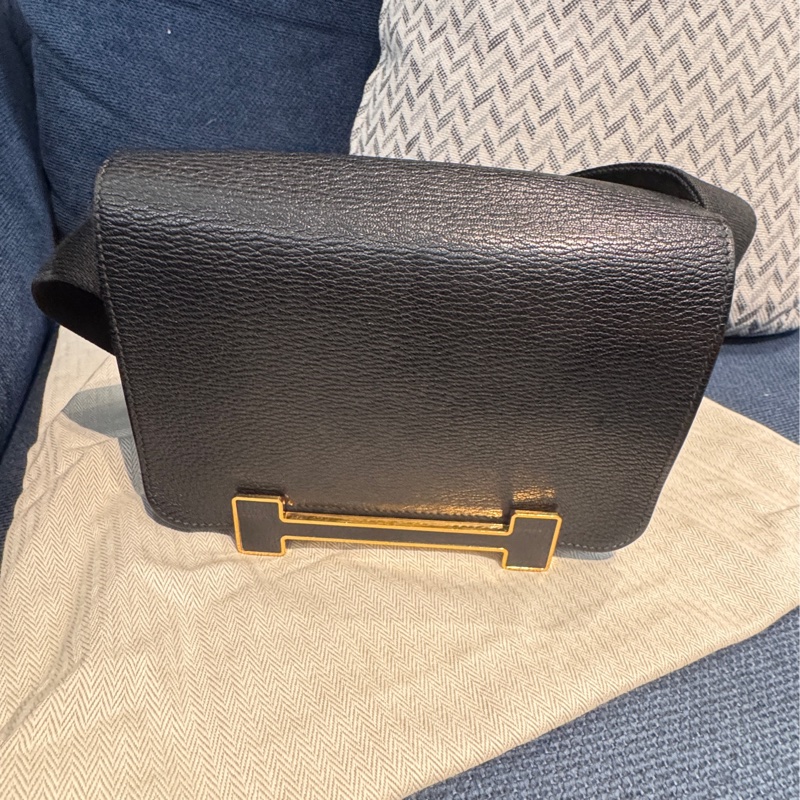 Hermes geta bag愛馬仕 黑金配色木屐包 肩背斜背包 Z刻2021年-14