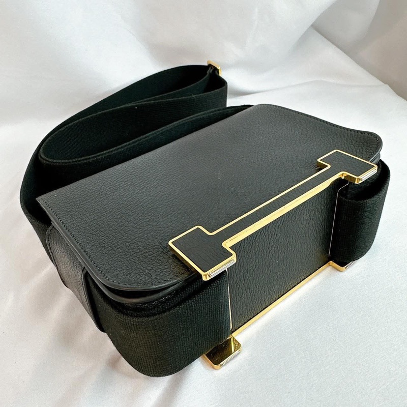 Hermes geta bag愛馬仕 黑金配色木屐包 肩背斜背包 Z刻2021年-22