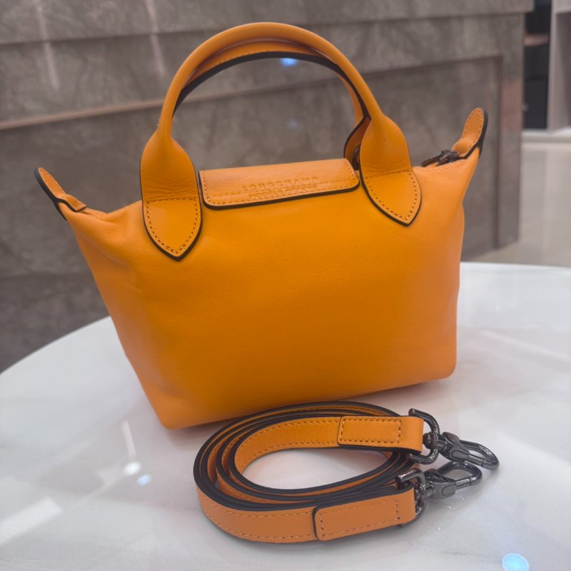 *SHIHNA名牌精品* Longchamp LE PLIAGE XTRA牛皮手提/斜背兩用水餃包(迷你/杏黃)-3