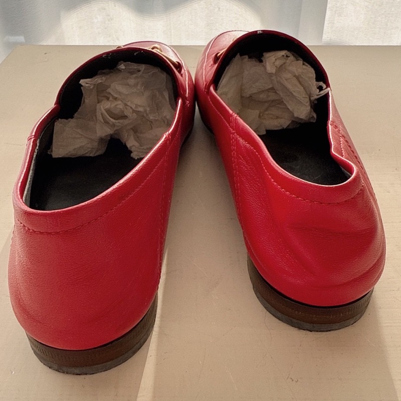 Gucci 紅色金釦樂福鞋 37號-7