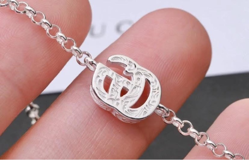 Gucci GG MARMONT系列手鍊 925純銀 Logo 手鍊-10