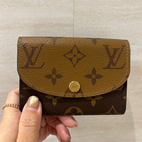 Lv 雙色原花2卡Rasalie零錢卡包