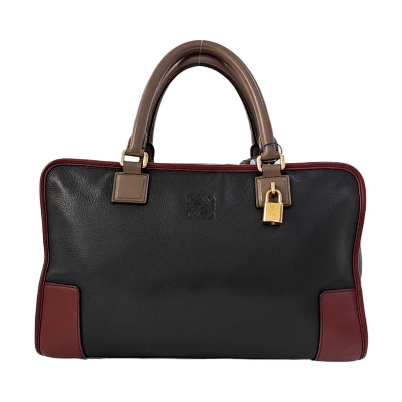 LOEWE Amazona 黑色牛皮手提包 金色五金-0