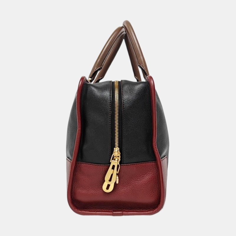 LOEWE Amazona 黑色牛皮手提包 金色五金-3