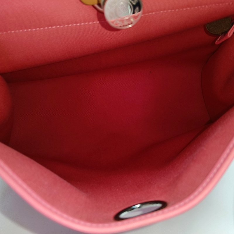 HERMÈS Herbag 31 奶昔粉帆布肩背包手提包 A刻 銀色五金-6