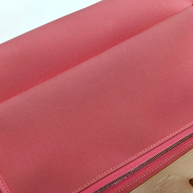 HERMÈS Herbag 31 奶昔粉帆布肩背包手提包 A刻 銀色五金-9