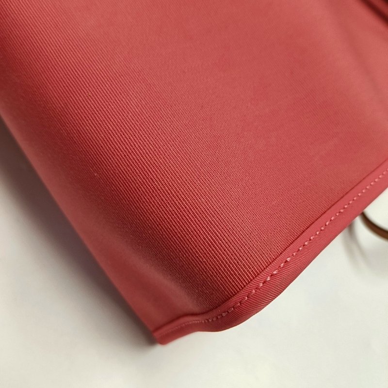 HERMÈS Herbag 31 奶昔粉帆布肩背包手提包 A刻 銀色五金-10