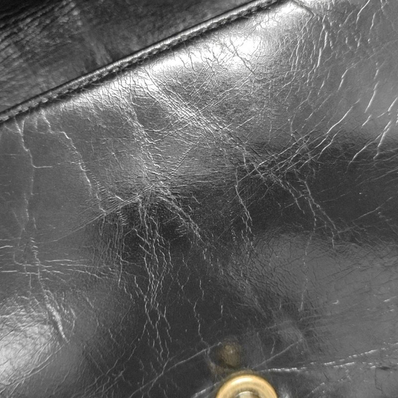 CHANEL BOY 中號 黑色羊皮菱格紋縫斜背包肩背包 金色五金-10