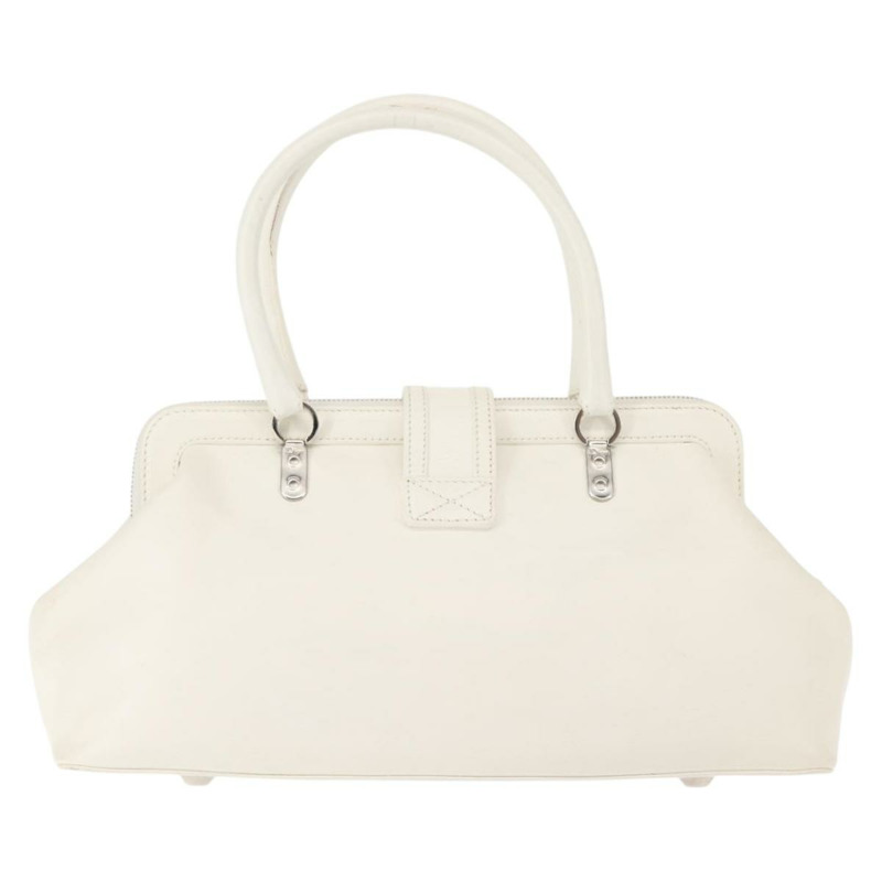 【日本直送】Christian Dior 手提包 皮革 白色 銀色 正品 144303-2