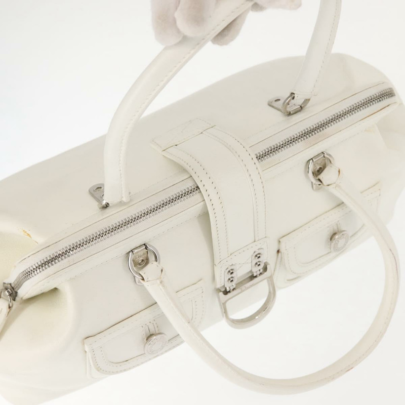 【日本直送】Christian Dior 手提包 皮革 白色 銀色 正品 144303-6