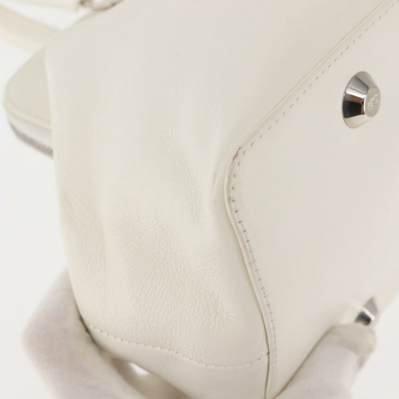 【日本直送】Christian Dior 手提包 皮革 白色 銀色 正品 144303-10